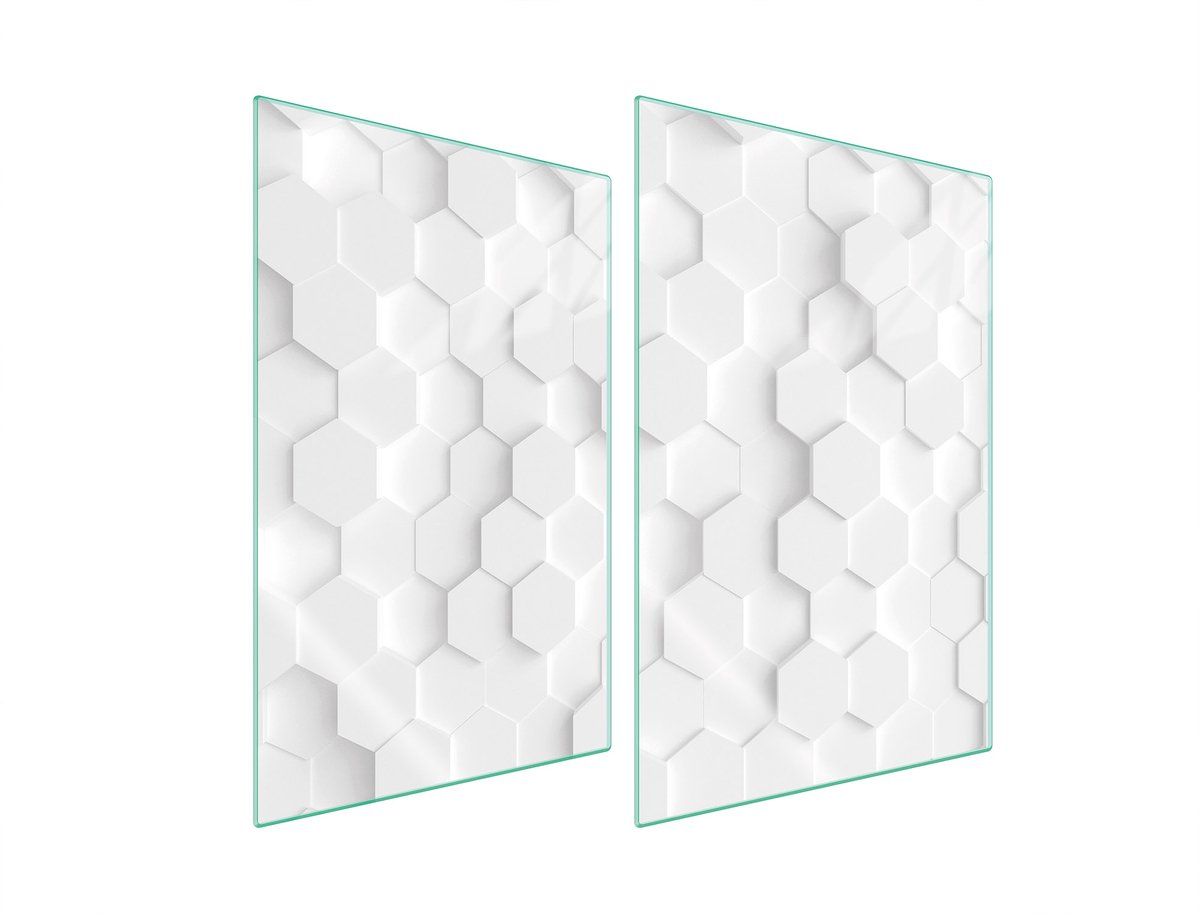 TMK ArtDeko - Glasplaat Bescherming - 2x 35x52 cm - Wit - Veilig - Stijlvol