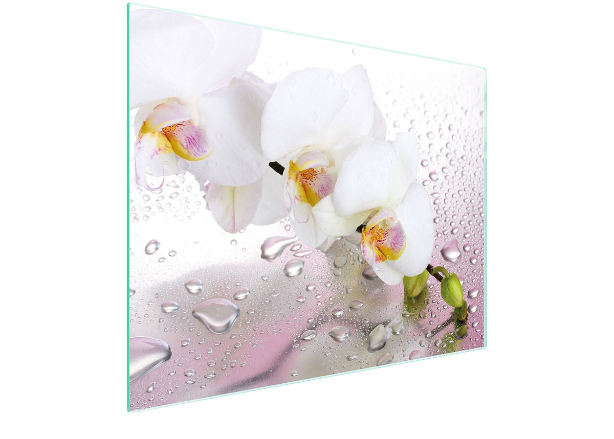 TMK ArtDeko Serie - Glas Snijplank - 52x40 cm - Orchidee - Hittebestendig - UV-druk
