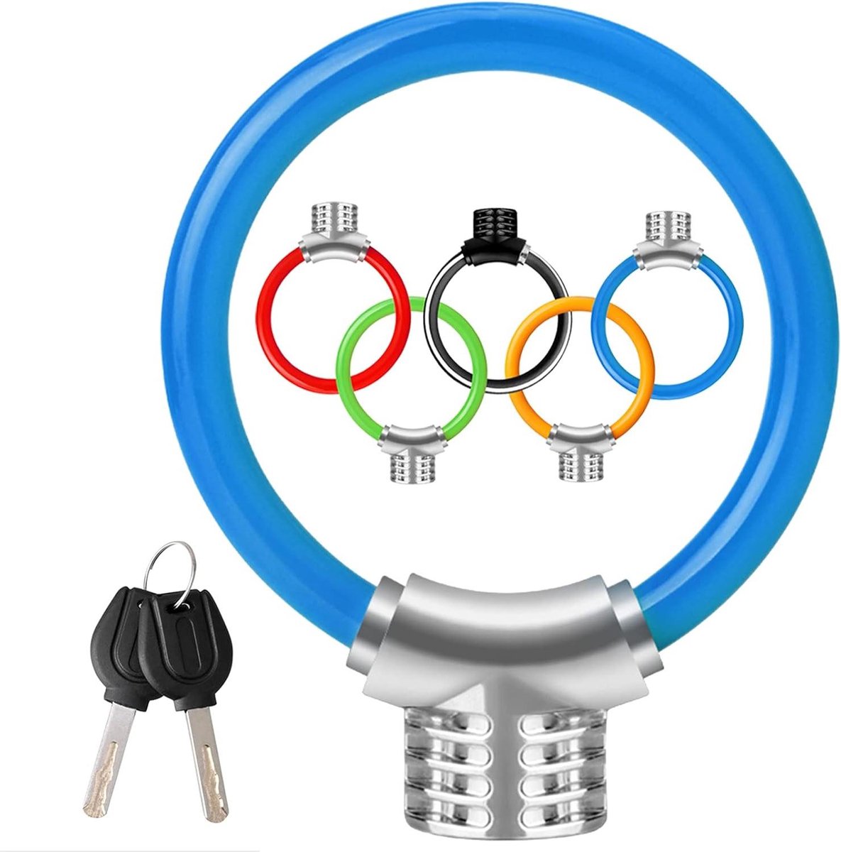 Fietsslot Ring - Draagbaar Sloten - Fiets Beveiligen - Manipulatiebestendig - 240 Gram - Blauw