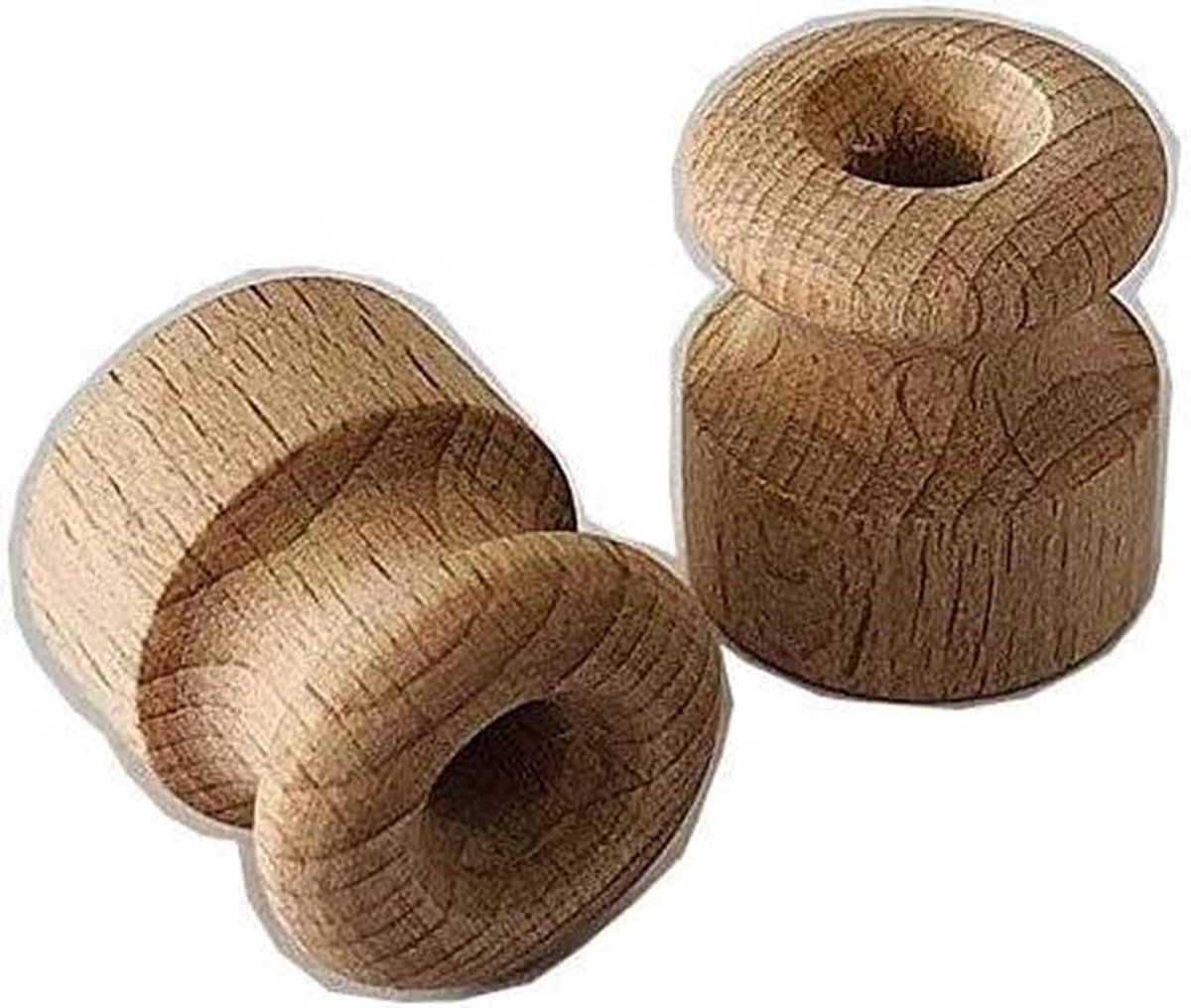 Houten Isolator - Isolatiekralen - Elektrische Installaties - Vintage Stijl - 18 mm - Natuurlijk