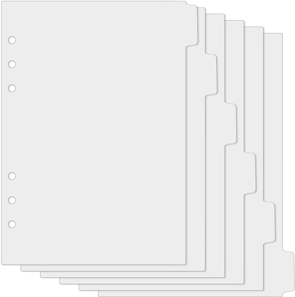Allecto - A5 Tabs - Index Divider - Organiseer je notities - 6 Holes - Kleur en nummering - Geschikt voor ringbanden - 6 stuks