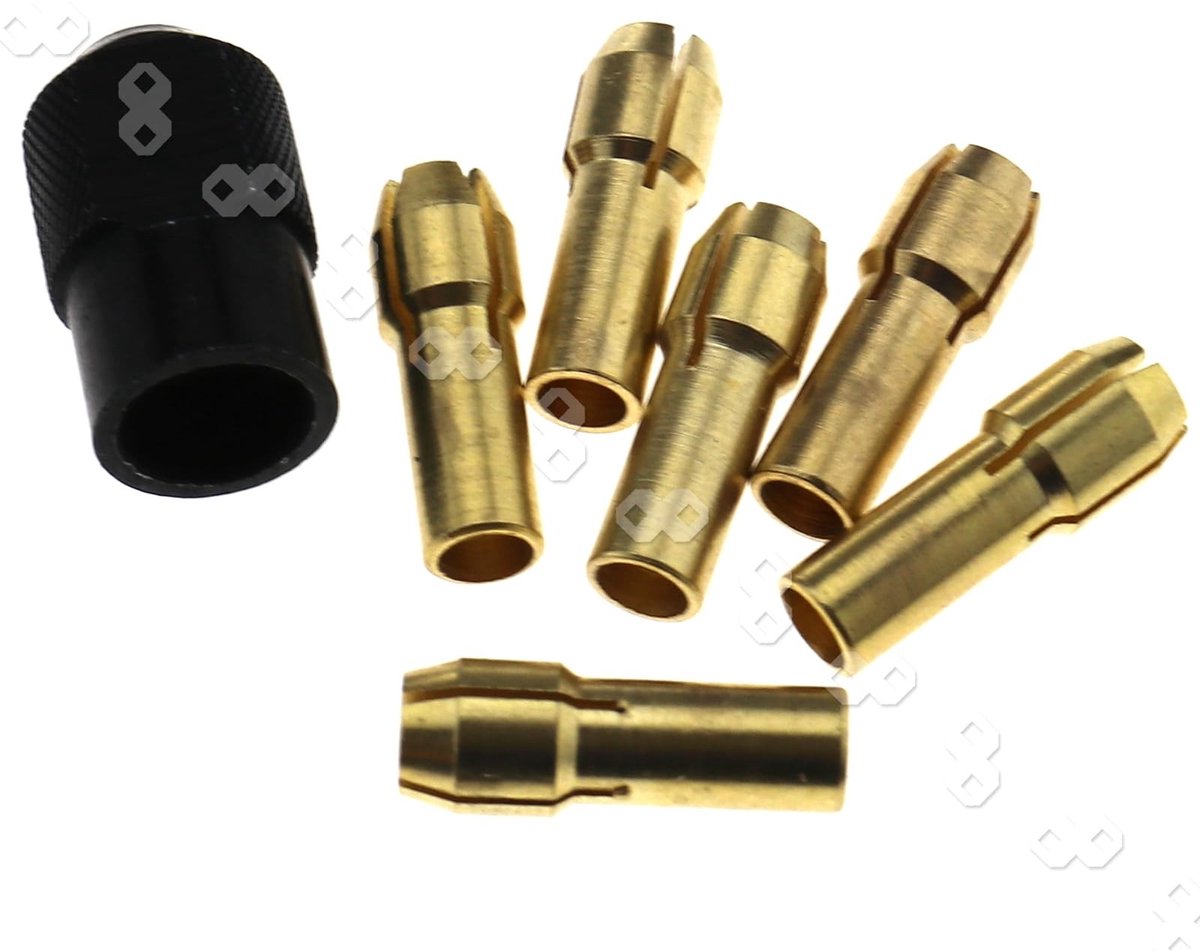 aladdien - Brass Collet Set - 7-delige boor set - Geschikt voor Rotary tools - Hoge kwaliteit - Ideaal voor hobby en klussen - Duurzaam en stevig
