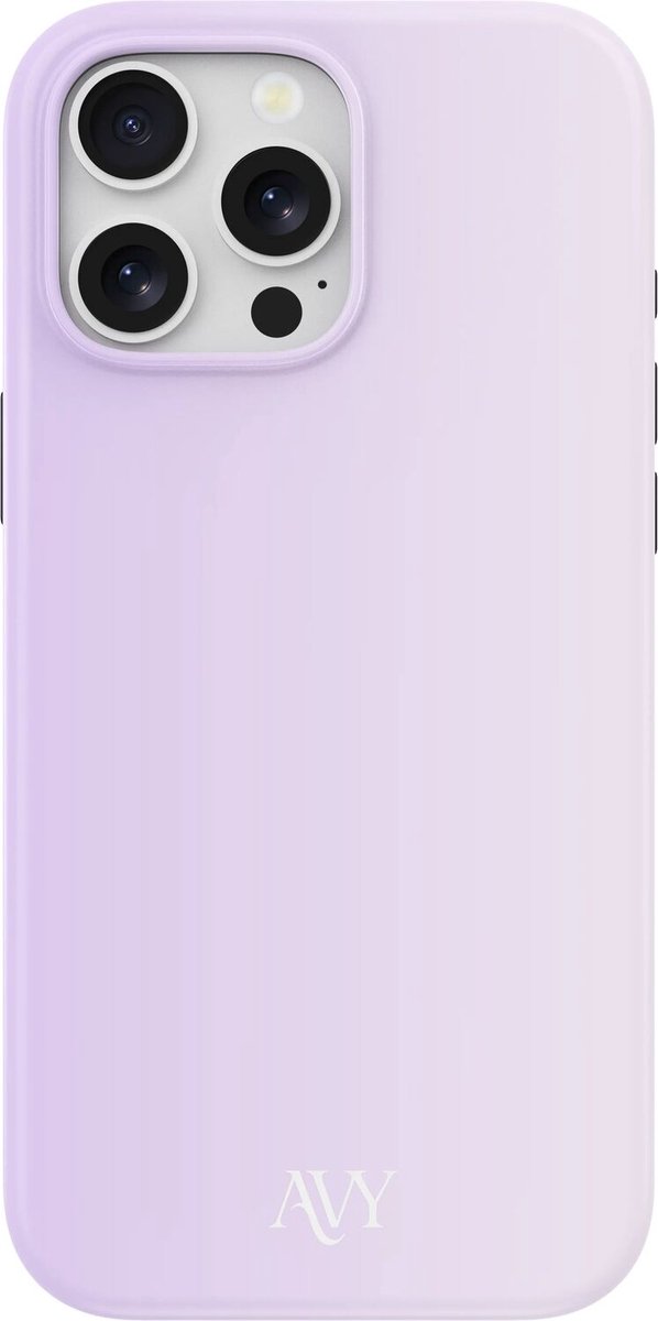 AVY Hoesje geschikt voor Apple iPhone 15 Pro Max | Lavender Glow | Paars | Hard Shell Back Cover | Compatibel met MagSafe & Qi2