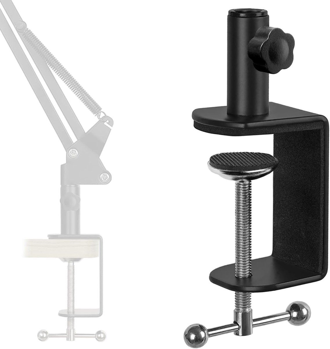 Robuuste Tafel Klem voor Microfoonstandaard, Verstelbare Bevestigingsklem voor Boomarm, Geschikt voor Tafeldiktes tot 6 cm