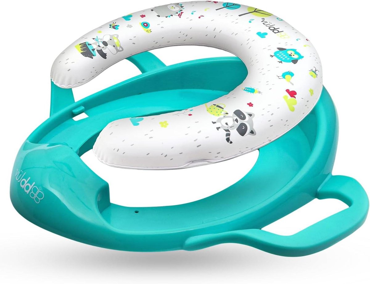 Toilettrainer - Zindelijkheidstrainer Kinderen - Zindelijkheidstraining - Afneembaar Kussen - 38 x 40 x 6 cm - Aqua Turquoise