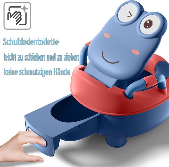 Baby Potje - Toilettrainer Peuter - Zindelijkheidstraining - Zacht PU-kussen - 36 x 31 x 22 cm - Blauw — afbeelding 5