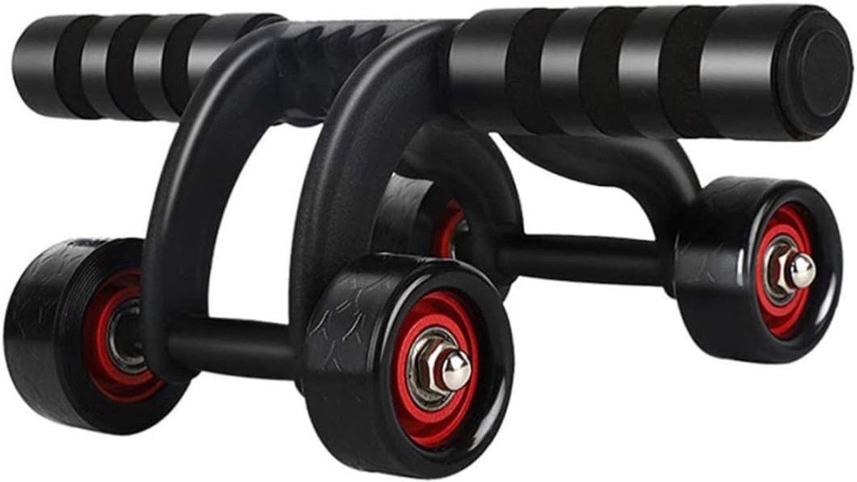 Buikwiel Fitness - Ab Roller - Core Training - Ergonomische Handgrepen - 1.2 kg - Zwart