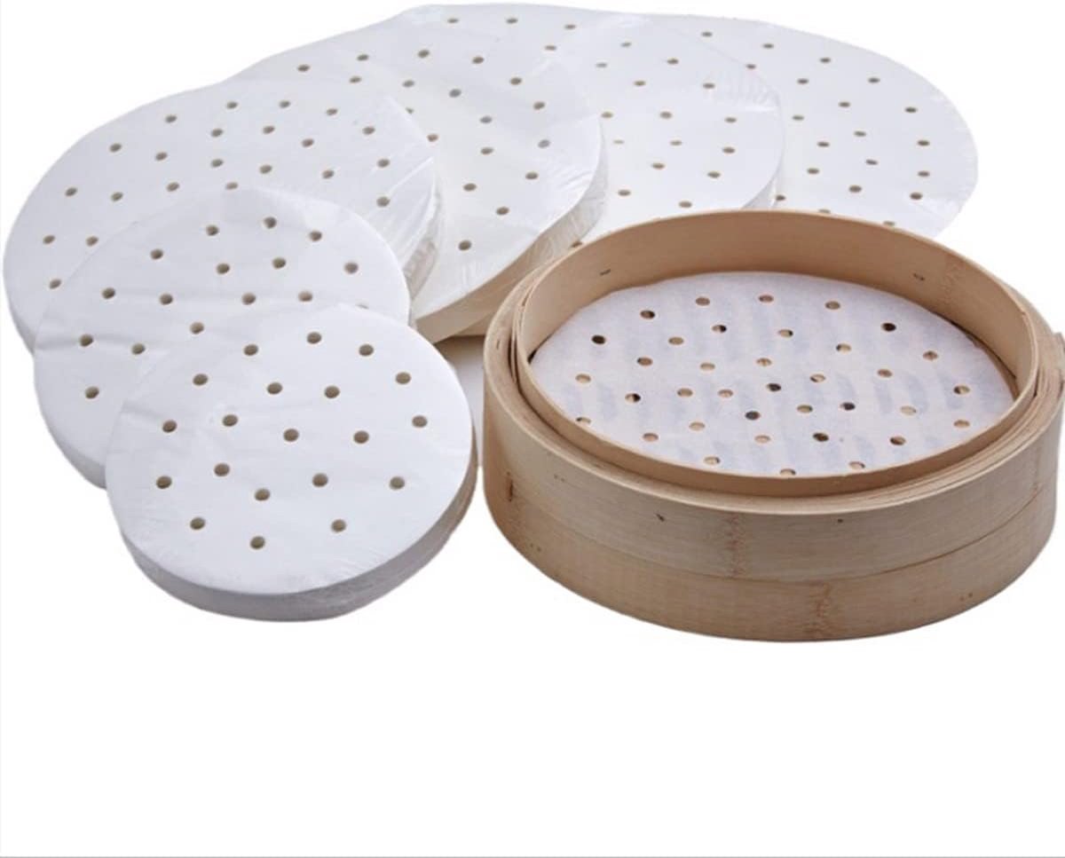 Dim Sum Papier - Onderleggers Stomer - Bakken Stomen - Anti-aanbaklaag - 102 cm - Wit