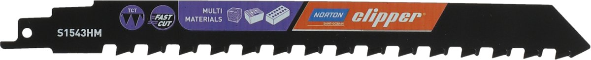 Norton Clipper S1543HM - Reciprozaagblad - 240mm - Carbide Tanden - Universele Uitlegger