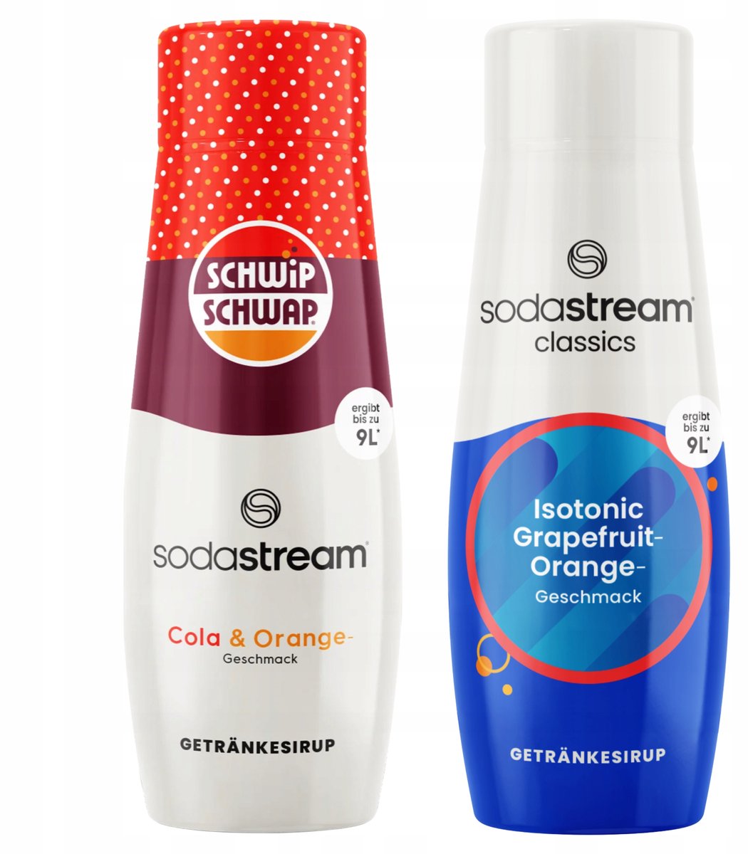 SODASTREAM Shwip Shwap - Zestaw Syropów - Cola Pomarańcza - Izotoniczny Grapefruit Pomarańcza