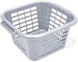 Wasmand Vierkant - Wasbak Kleren - Kleine Was - Gemaakt van Gerecycled Plastic - 25 Liter - Lichtgrijs