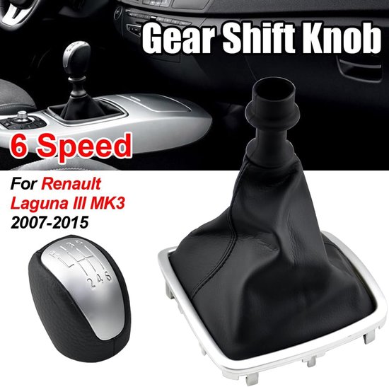 Versnellingspook Leer - Schakelpook Overig - Auto Interieur - Perfecte Pasvorm - 6 Snelheid - Zwart — afbeelding 3