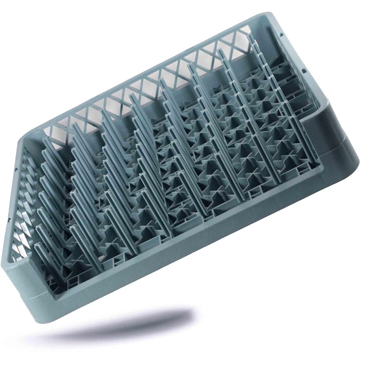 Afwasmand Horeca - Bordenmand Mokkenmand - Grote Keukens - Aanpasbare Indeling - 50 x 50 x 10 cm - Grijs