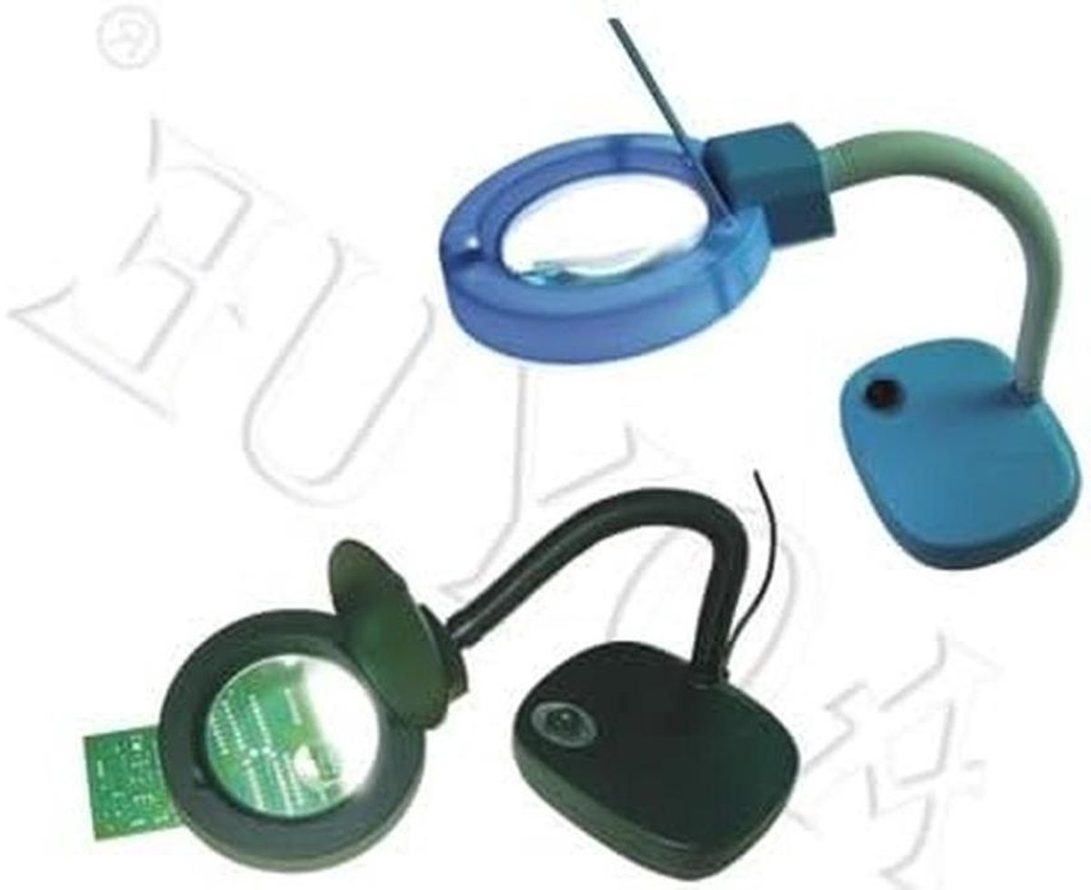 Vergrootglas met verlichting - Leesloep bureau - Gedetailleerd werk - 5x vergroting - 13cm diameter - Zwart