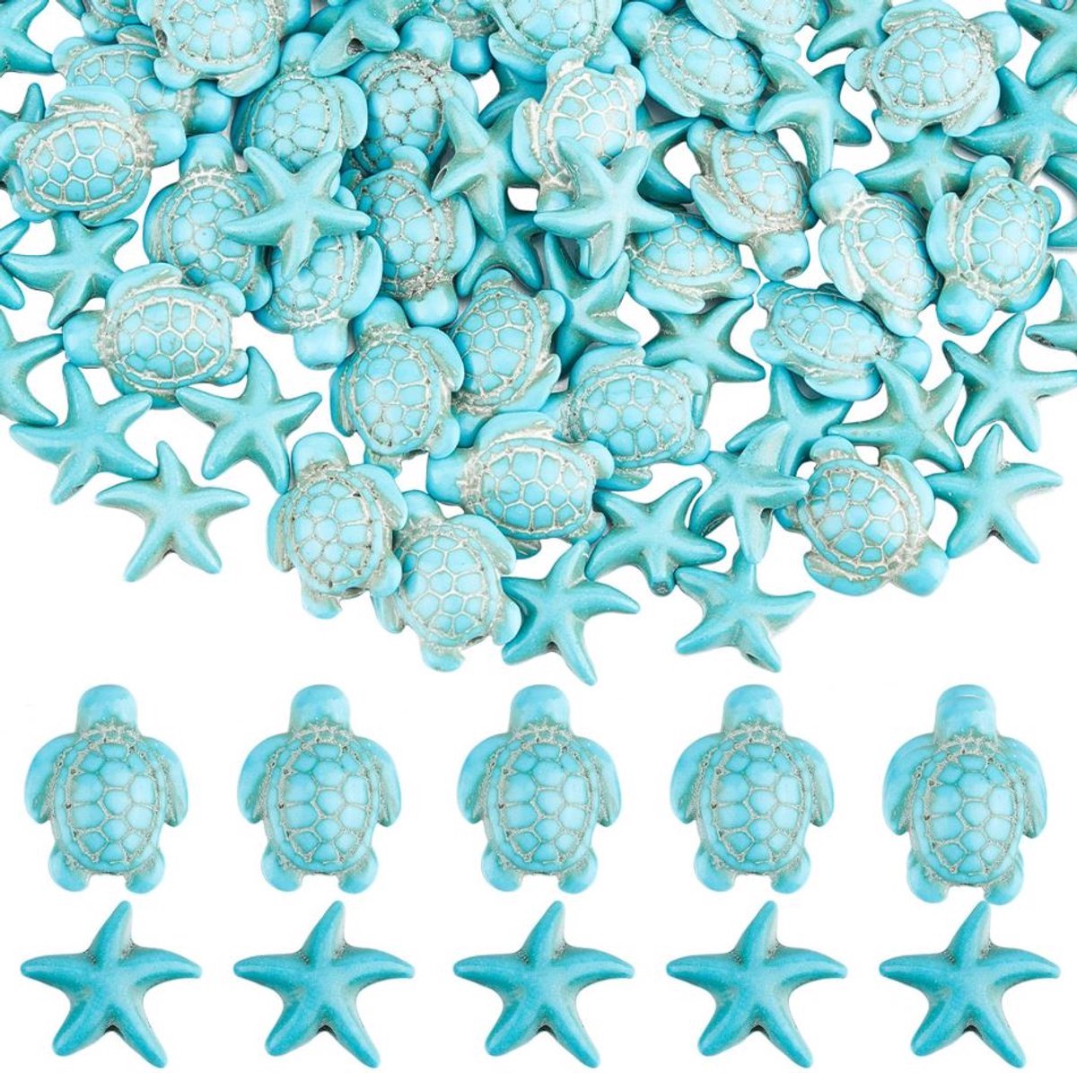 Scoby - Kralen - Bedeltjes - Sieraden maken - Beads - Ibiza stijl - 24 stuks - Blauw