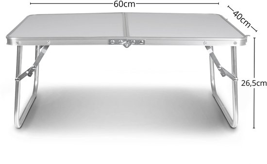 Opvouwbare kampeertafel, draagbare kampeertafel, wit, compact 60x40x26,5 cm van Merkloos — afbeelding 4