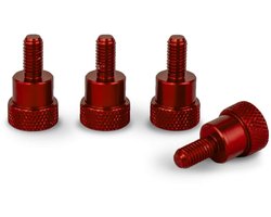 PrecisionGeek Aluminium Schouder Schroef Kartelschroeven Rood M5 x 10 mm L-22mm 1 set (4 stuks)