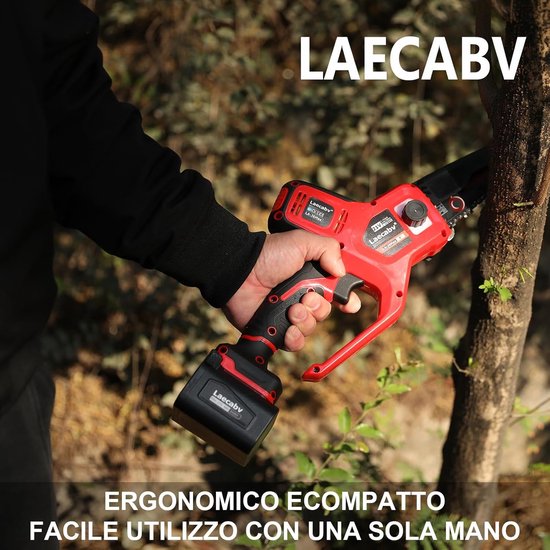 Mini elektrische kettingzaag - Snoerloze boomzaag - Tuin snoeien - Lichtgewicht ontwerp - 6 inch zaagblad - Rood van MINI — afbeelding 3