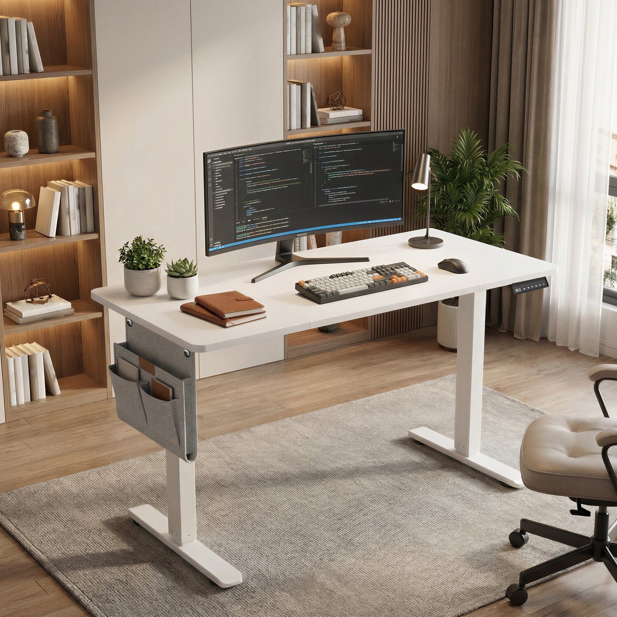 SONGMICS - Zit Sta Bureau - Geheugenfunctie voor 4 Hoogtes thumbnail 4