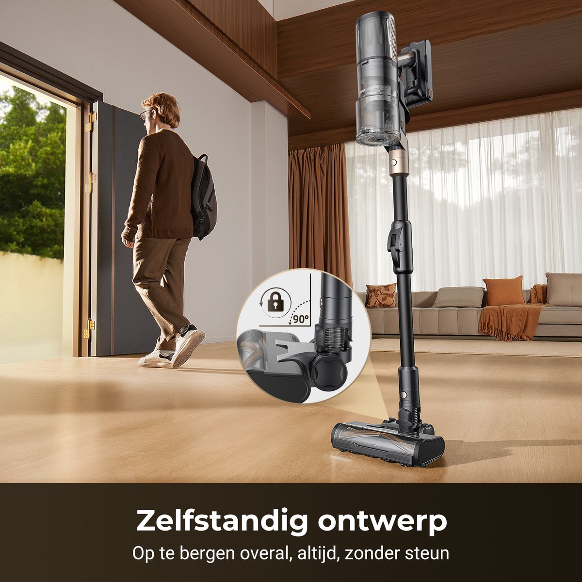 Proscenic P20 - Steelstofzuiger Draadloos –80KPA - 180AW - 680W - 70Min - Grote 1,5L Opvangbak - 4 zuigmodi - Voor Tapijt Vloeren Autos — afbeelding 5