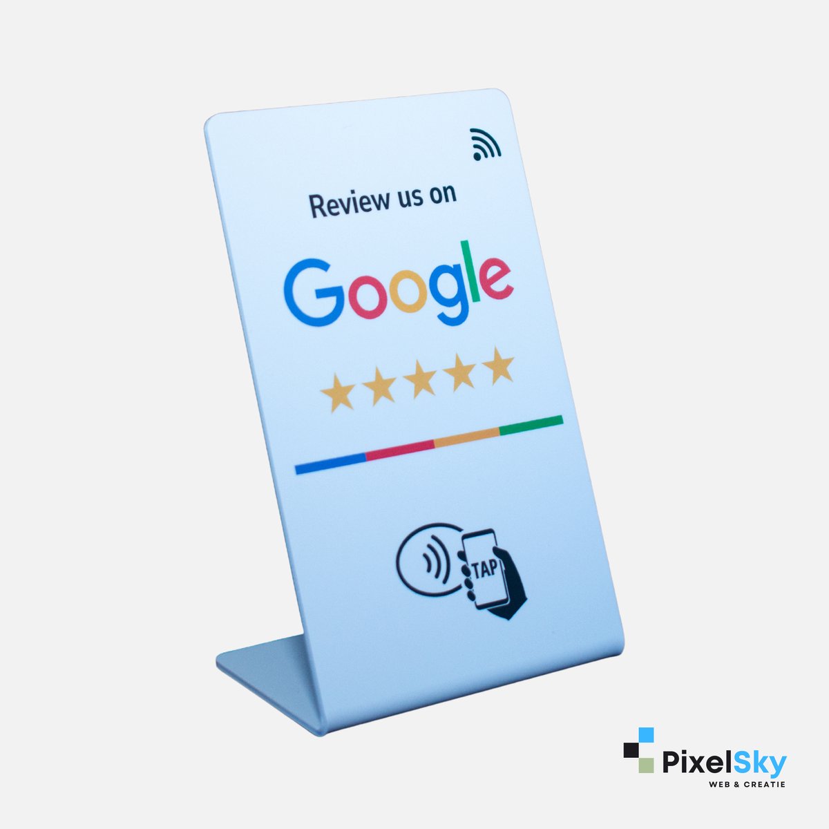PixelSky - Google Review Display / Stand - NFC - Engels - Wit