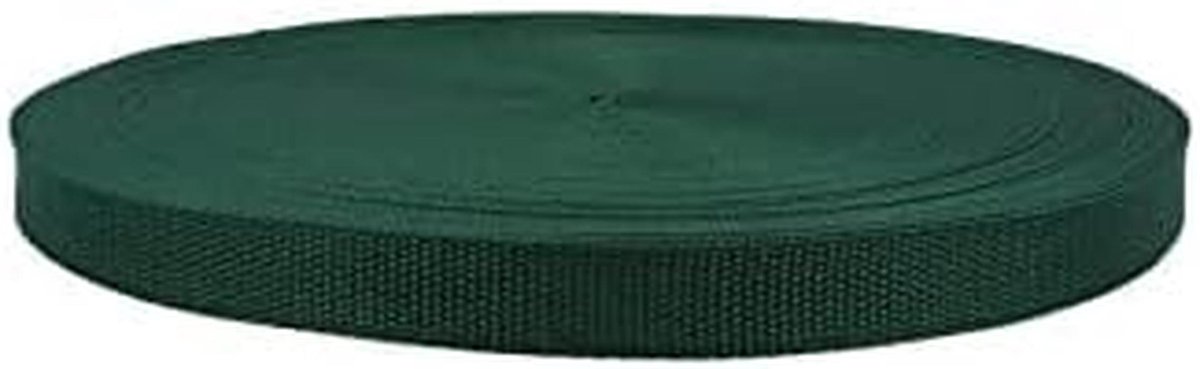 Tasband Polypropyleen - Gordel Riem Band - Tassen Maken - 100% Polypropyleen Materiaal - 5 Meter 20mm - Donkergroen