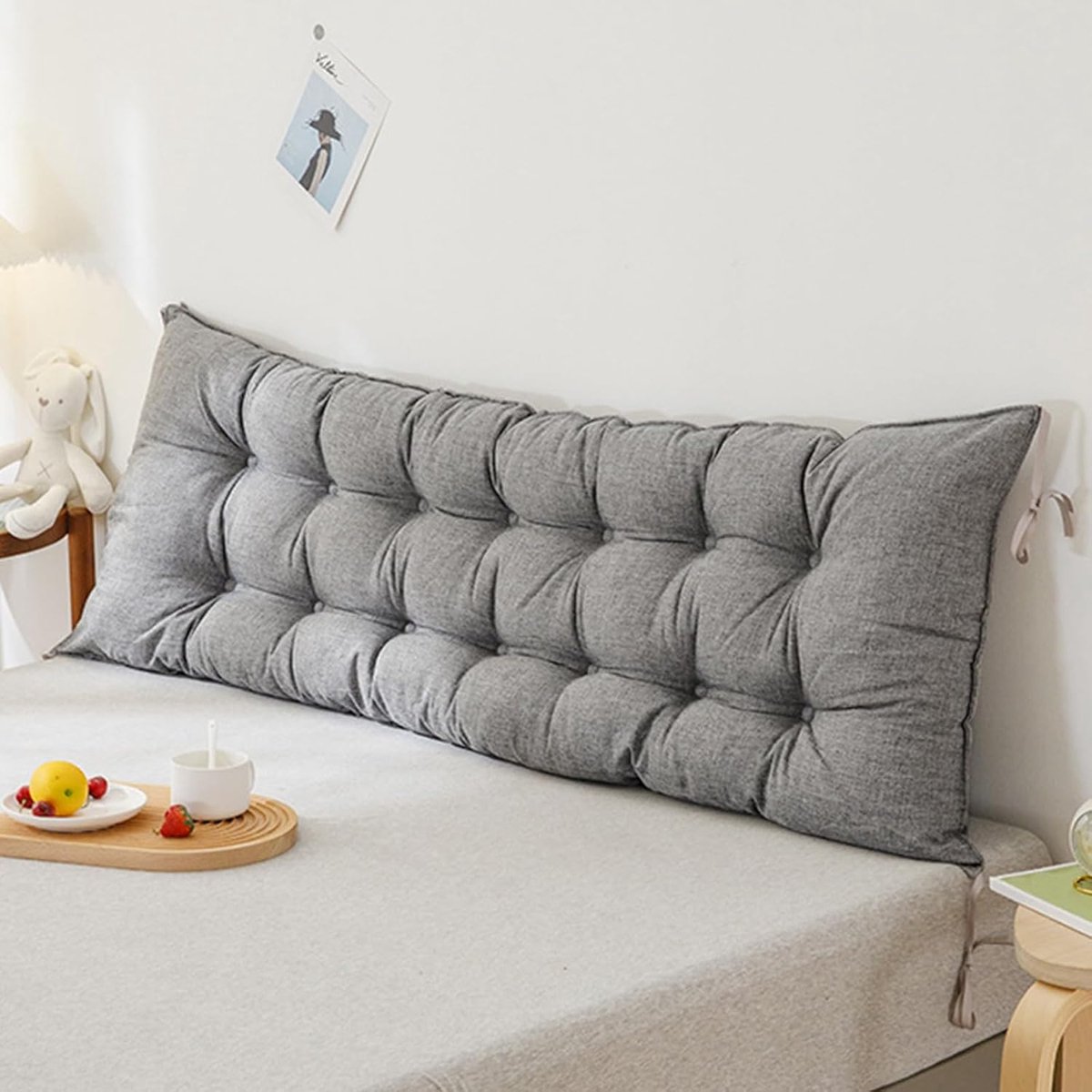 Rugleuning Kussen - Leeskussen Bedkussen - Comfortabel Lezen Slapen - Afneembare Hoes - 150 x 10 x 50 cm - A