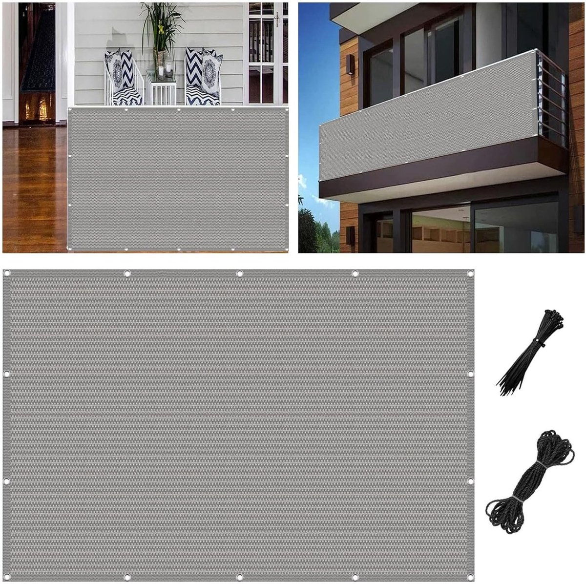 Balkon Privacy Scherm - Inkijkbescherming Windscherm - Buiten Leven - 95% UV Bescherming -