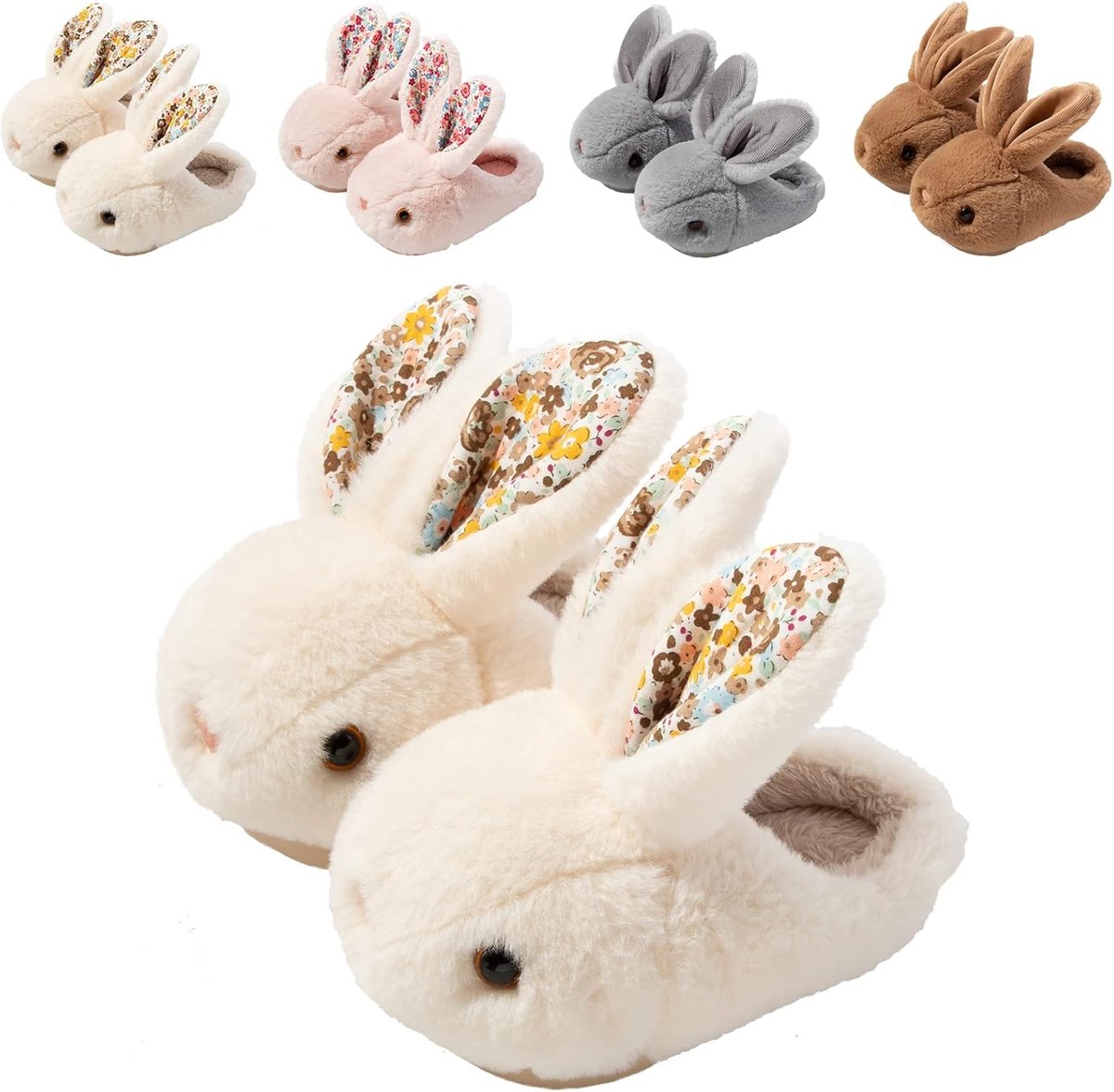 Kinderpantoffels Konijn - Pluche Schoenen - Warm Binnen - Antislip Zool