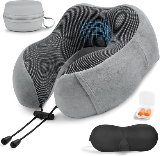 Nekkussen, vliegtuig, reiskussen, traagschuim, ergonomisch ontworpen n