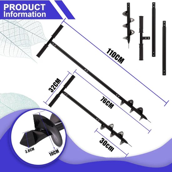 Handige Tuinboor - Gazonventilator Klauw - Bloembollen Planten - 3-in-1 Functionaliteit - 110 cm Lengte — afbeelding 3
