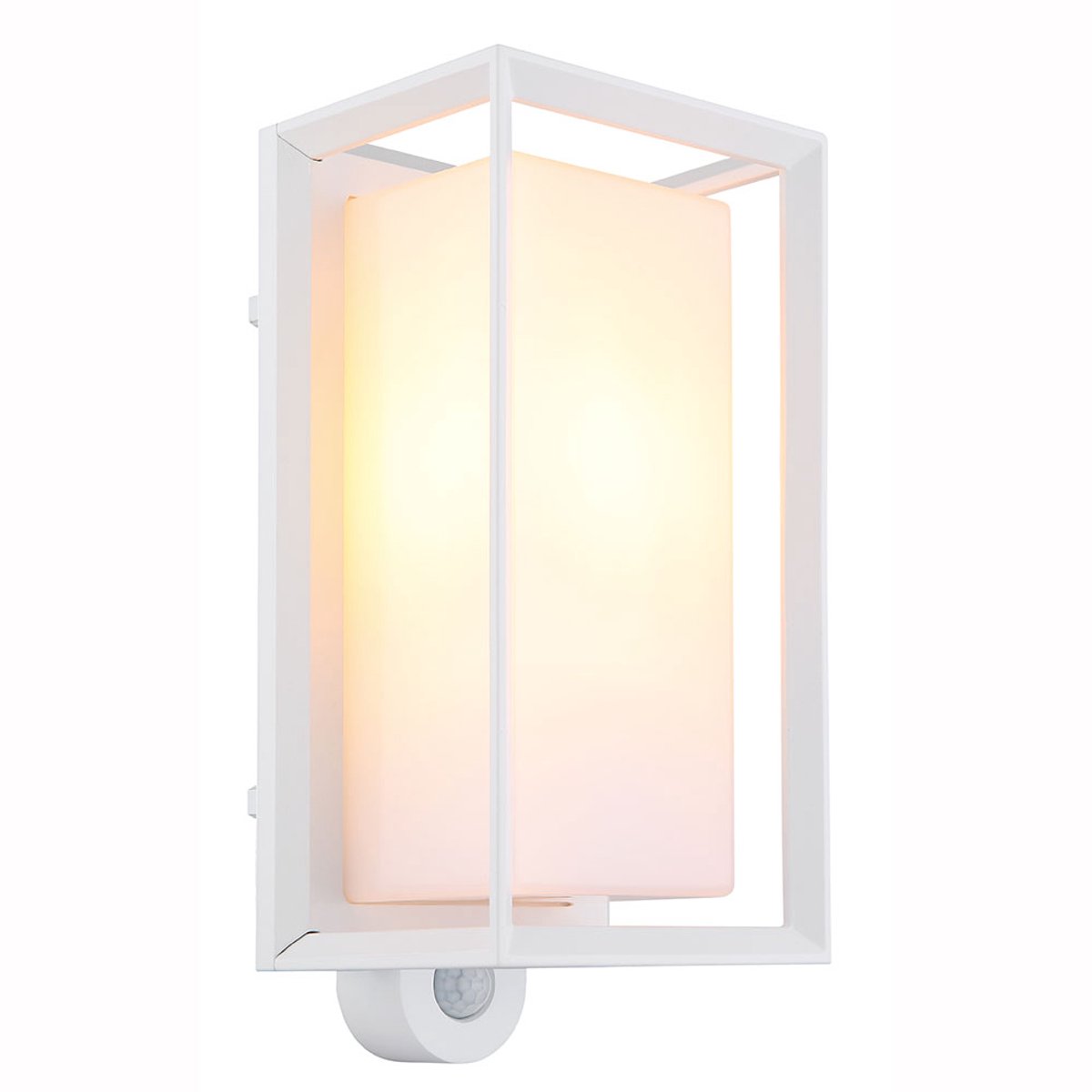 Globo Lighting Buitenwandlamp Voordeurlamp Bewegingsmelder Gevellamp Tuinlamp Wandlamp, aluminium wit, E27, H 28 cm
