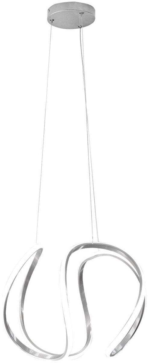 Hanglamp plafondlamp gebogen woonkamerlamp, dimbaar metaal wit, 1xLED 23 Watt 1840 Lumen 2700 Kelvin, BxH 35x150 cm