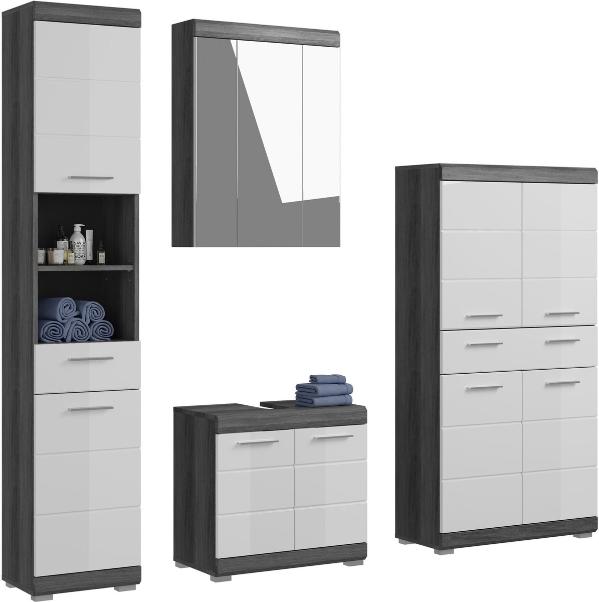 xonox.home Badkamermeubel Scout rookzilver imitatie 186x191x34 cm