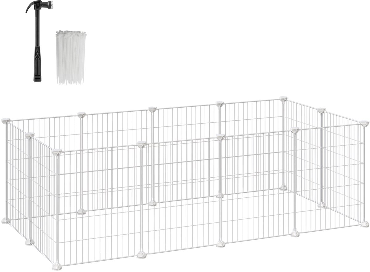 SONGMICS - Hondenren - Puppyren - Metalen Rooster - Geschikt voor Konijnen en Cavia's