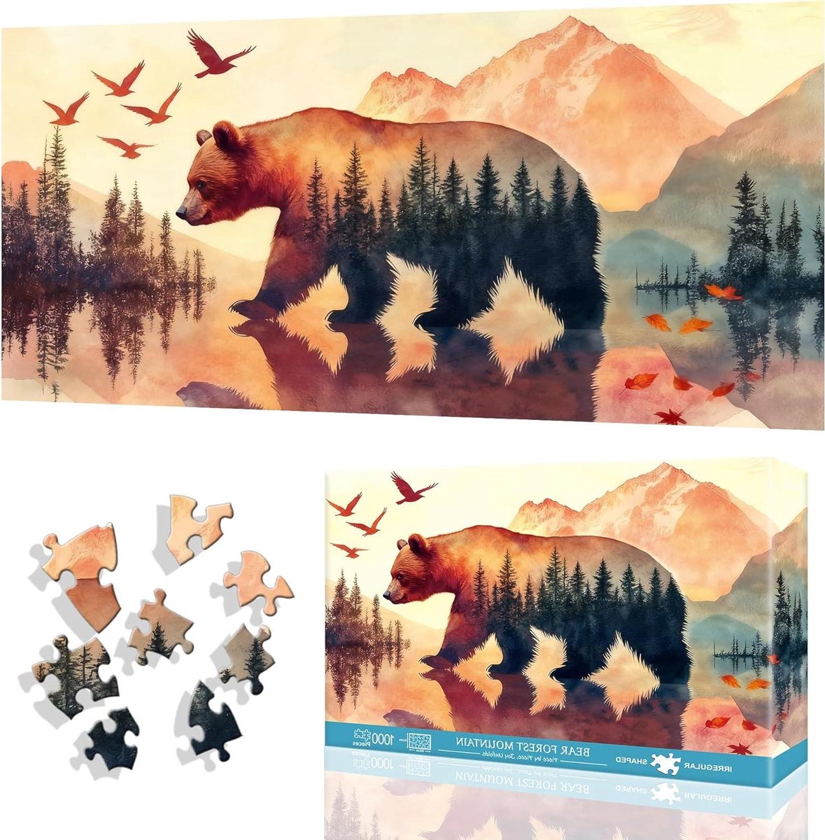 Beer Legpuzzel - Jigsaw Puzzel - Ontspanning Thuis - 1000 Stukjes - 80 x 41 cm - Kleurrijk