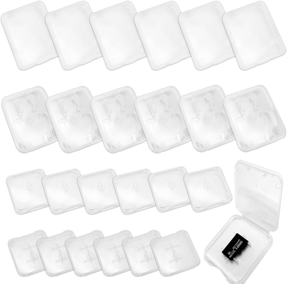 Opbergdozen Geheugenkaarten - SD Kaart Houders - Veilig Opbergen - 24 Stuks 4 Maten - Compact Ontwerp - Transparant