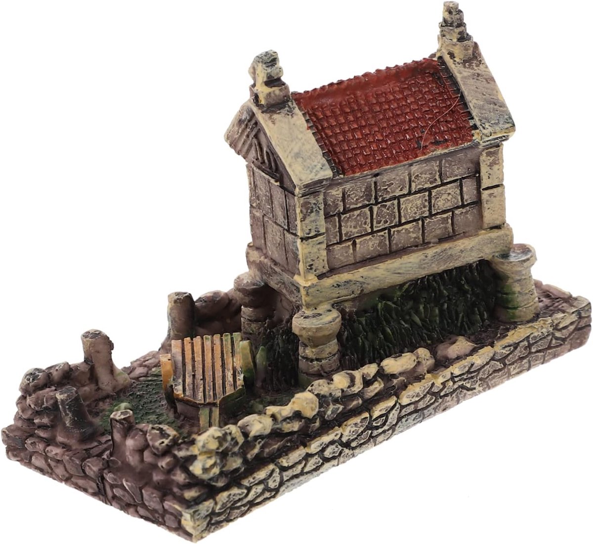 Miniatuur Huisje - Feeënhuisje Landschap - Tuindecoratie Buiten - Compact Hars Ambacht - 8.1x5.7x4.2CM - Zoals Getoond