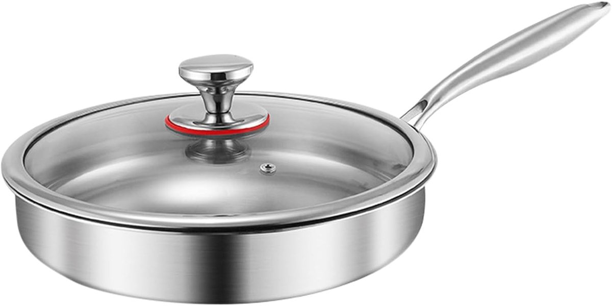 Antiaanbak Koekenpan - Kookgerei Pan - Dagelijks Koken - Inclusief Deksel - 24 cm