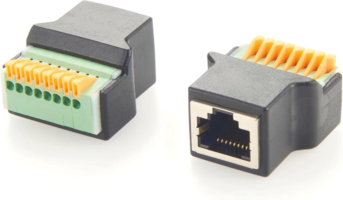 Ethernet Adapter - RJ45 naar Terminal - Schroefloze Aansluiting - Gereedschapsvrij Design - Compact Formaat