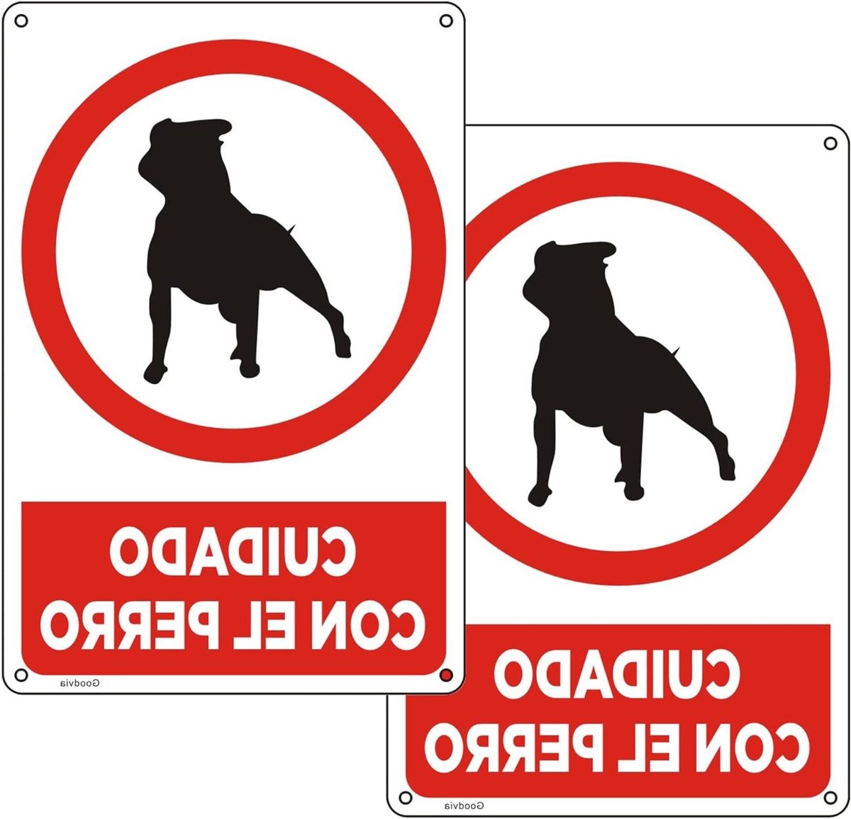 Hond Waarschuwing Bord - Aluminium Teken - Veiligheid Huis - Reflecterend Materiaal - 20x30 cm