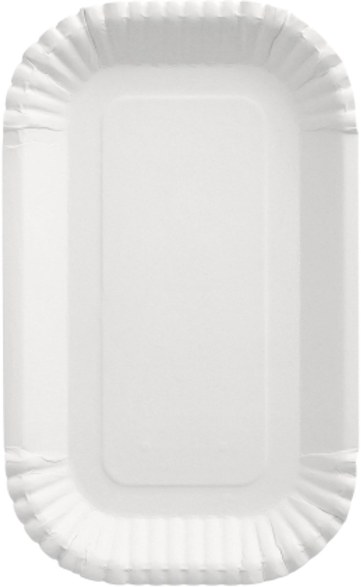 100 Schalen, karton pure hoekig 15 cm x 23 cm x 2 cm wit