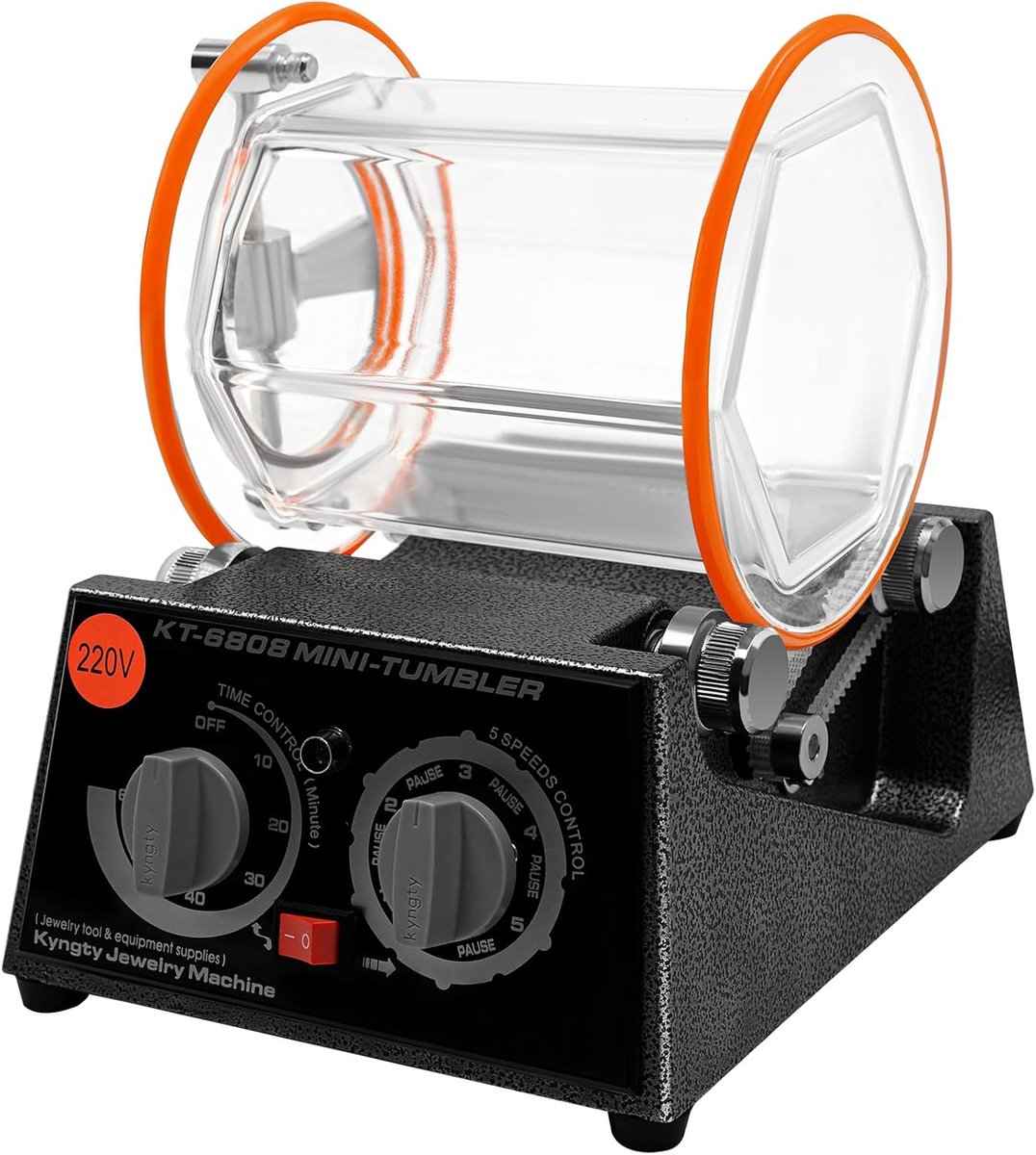 Polijstmachine Sieraden - Kogelmolen Trommel - Metaal Glanzend Maken - 5 Snelheden Timer - 3 kg Capaciteit - Zwart