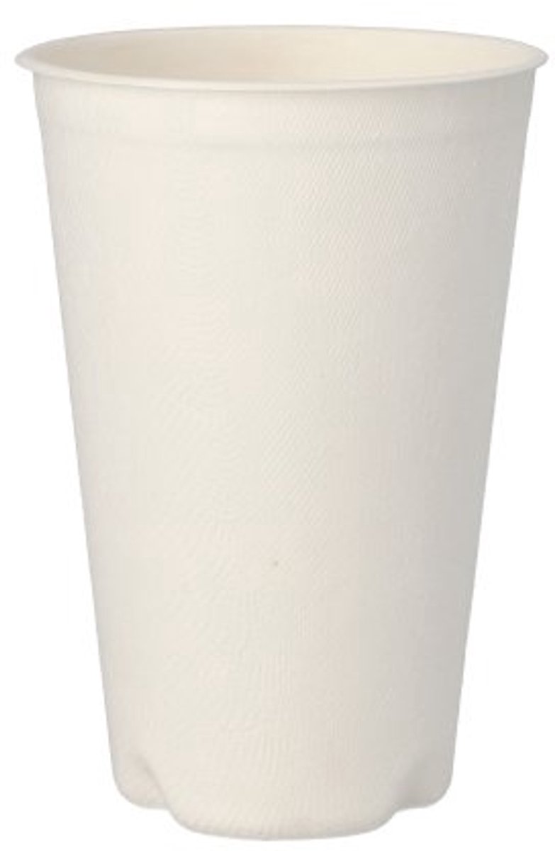 10x 50 Drinkbekers Suikerriet pure 04 l Ø 9 cm · 13 cm wit voor warme dranken
