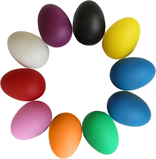 Set de 10 Œufs-Shakers Musicaux – Œufs Rythme en Plastique dans des Couleurs Joyeuses – Jouet Éducatif pour Enfants, Enseignement Musical et Activités de Groupe