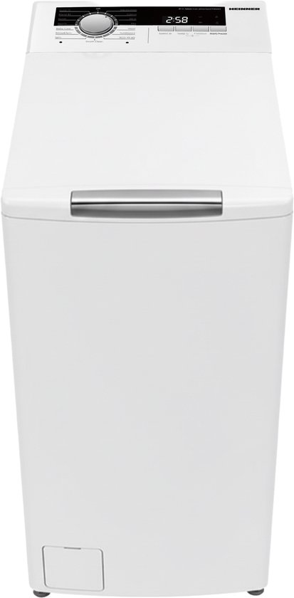 Heinner HWM-TL8013IVA++ Bovenlader Wasmachine 8 kg – 1300 tpm – Inverter Motor – Energieklasse A – 15 Programma’s met 15-minuten Snelprogramma – Trommelreiniging – Wit – 5 Jaar Garantie