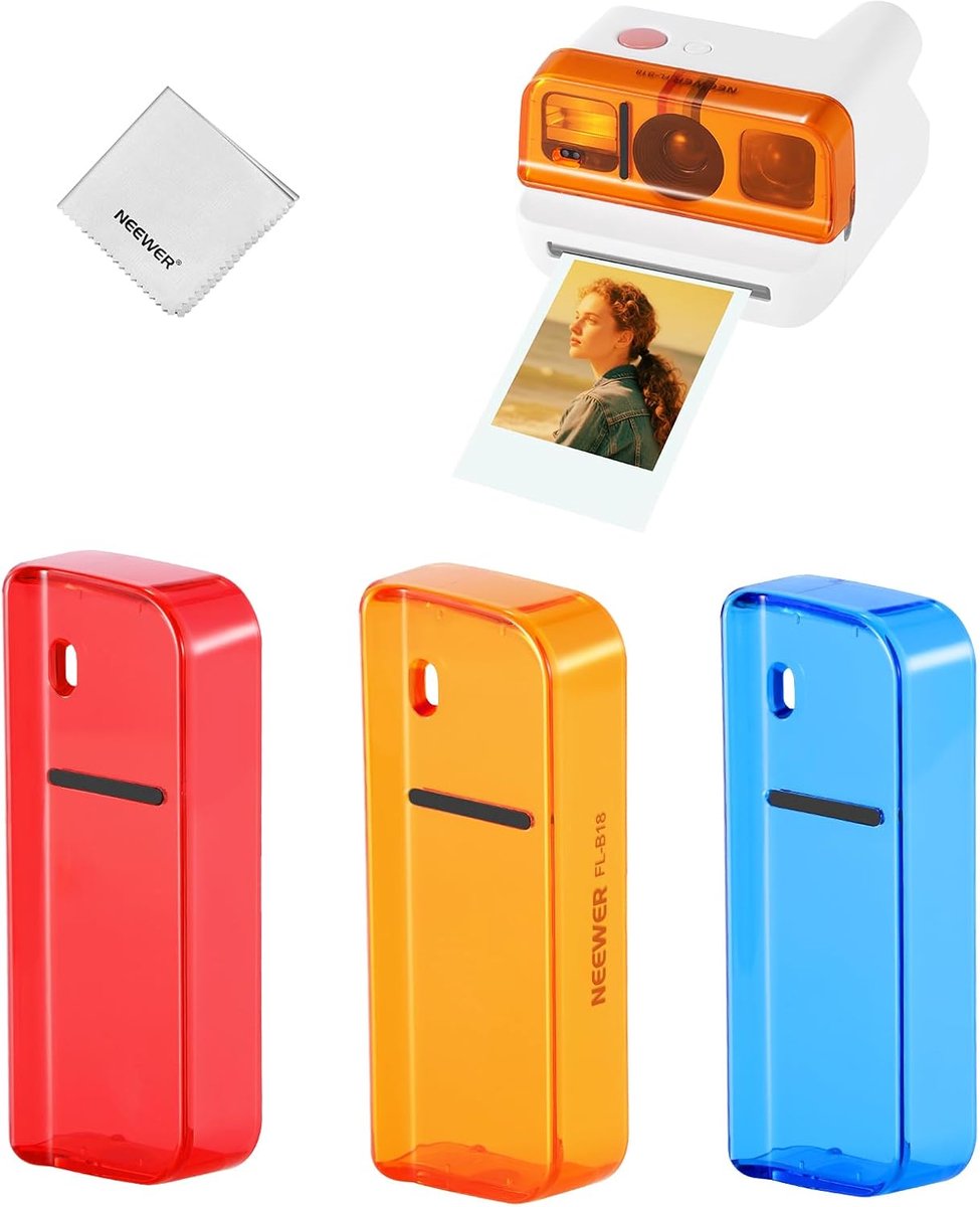 Lensfilterset Camera - Kleurenfilters Set - Creatieve Fotografie - Snap-on Ontwerp - 3 Filters - Rood Blauw Oranje