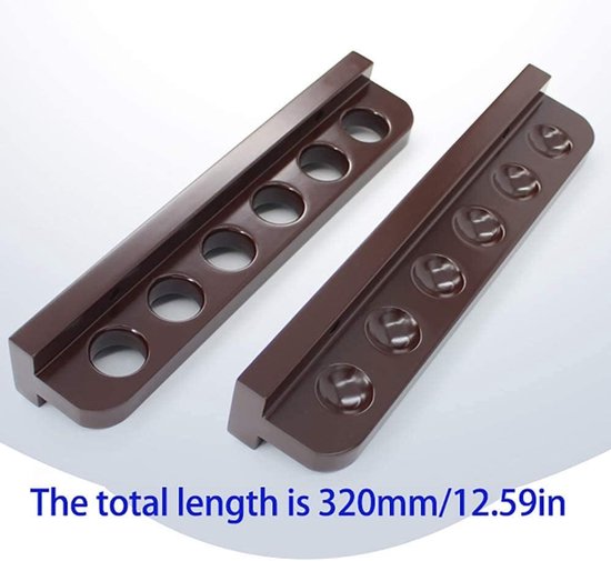 Biljartkeu Rek - Keu Houder - Biljartkamer Inrichting - Wandmontage Ontwerp - 32 cm Lengte - Bruin — afbeelding 4