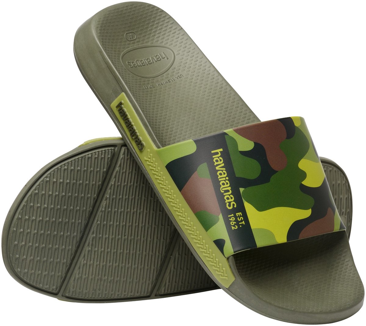Slide-sandaal met print