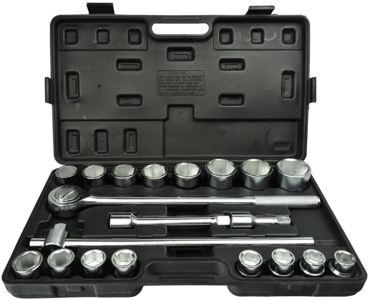 Dopsleutelset 3/4 inch - 21-delige set - Zware klussen - Zeskant grip - 19-50 mm